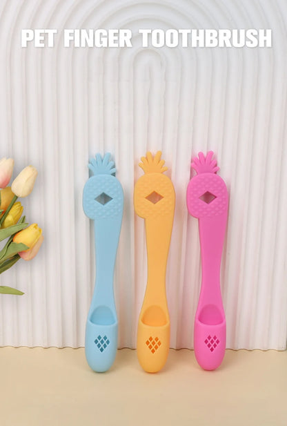 3pcs Soft Silicone Pet Finger Toothbrush Multifunctional Tear Stains Eye Chin Oral Care Finger Brush Pet Cleaning Grooming Tools
