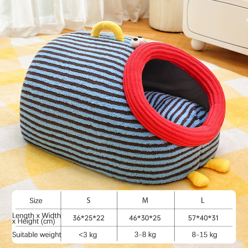 Foldable Washable Cozy Pet House for Cats Puppy Portable Handheld Cave Sofa Design All Seasons Warm Dog Nest Accessoires Chien