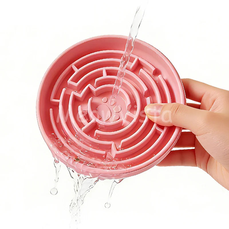 Silicone Round Maze Dog Slow Feeder Bowl Non Slip Anti-Choking Pet Slow Feeding Pad for Medium Large Dogs Platos Para Perros