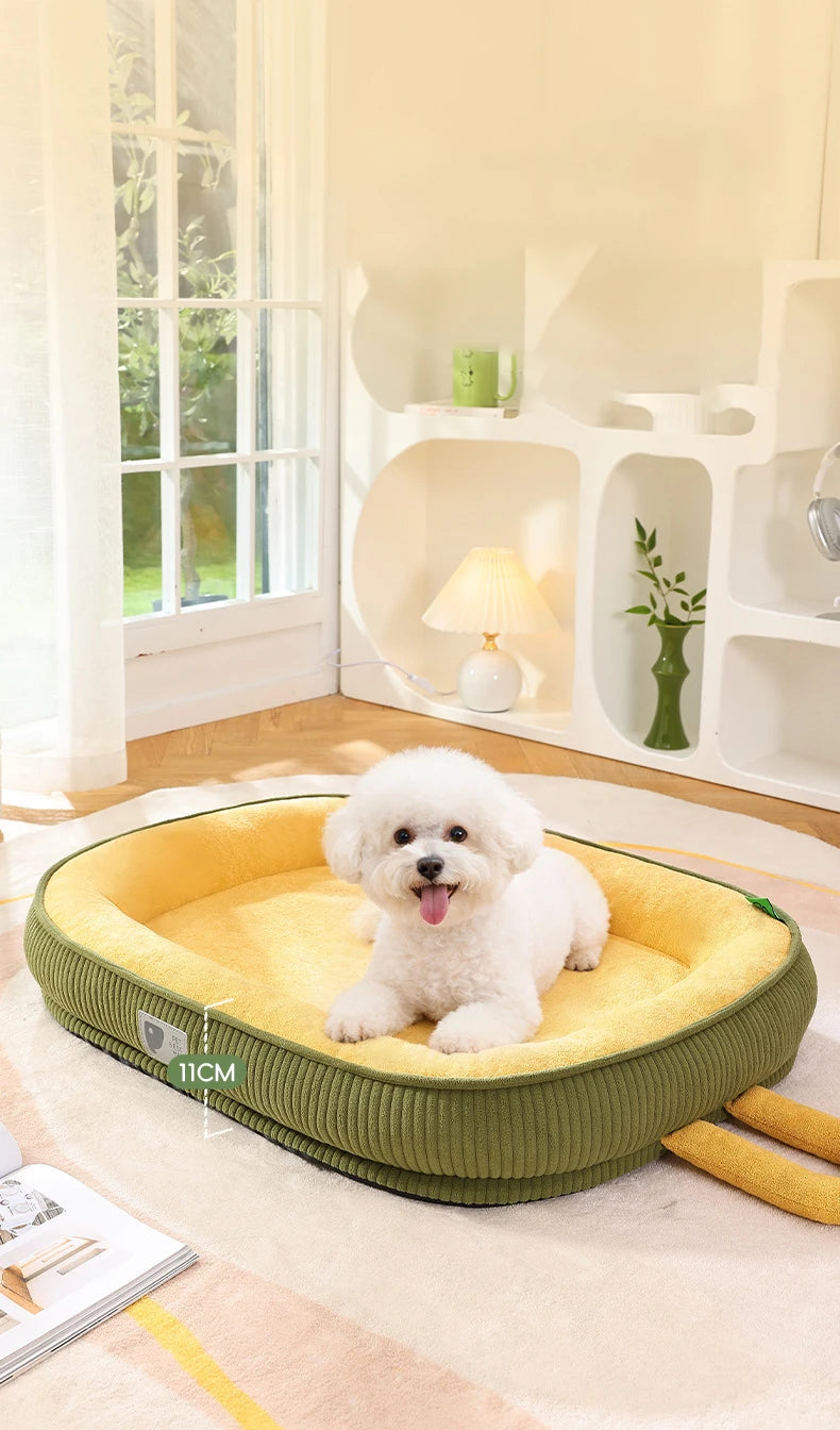 Detachable Waterproof Dog Bed Thickened Skin-friendly Deluxe Plush Dog Crate Beds Comfy Anti-Slip Kennel Pad Pet Sleeping Mat
