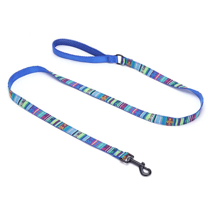 Bohemian Striped Dog Collar Custom Engraved with Rose Gold Buckle Personalized Nylon Collar for Small Large Dogs Daily Walking