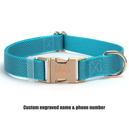 Personalized Nylon Dog Collar with Free Engraving Durable Reflective  Anti-lost Buckle Necklace for Dogs Daily Walking Training