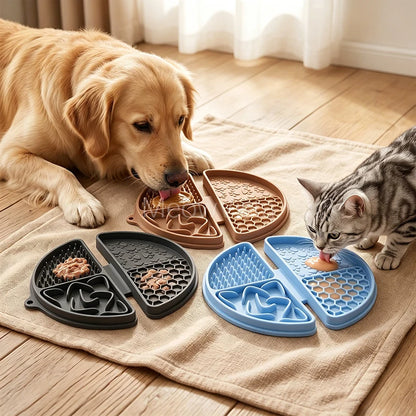 4-in-1 Portable Foldable Silicone Pet Lick Mat Non-Slip Anti-Choking Dog Slow Feeder for Bathing Distraction & Food Training