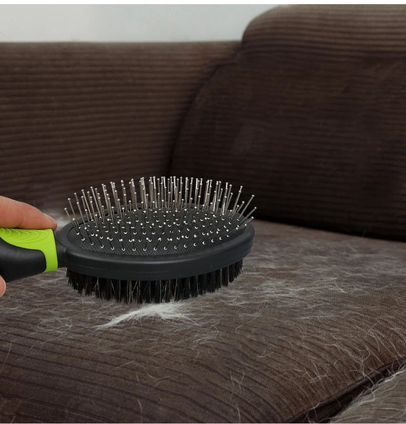 Practical 2-Piece Cat Grooming Brush Glove Durable Double-sided Open Knoting Comb Bath Massage Brush Set Pet Bathing Equipment
