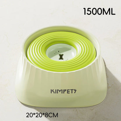 Non-Slip Floating Dog Water Bowl Anti-Messy Splash Proof 1.5L Large Capacity Slow Feeder Dog Bowl Pet Food Storage Container