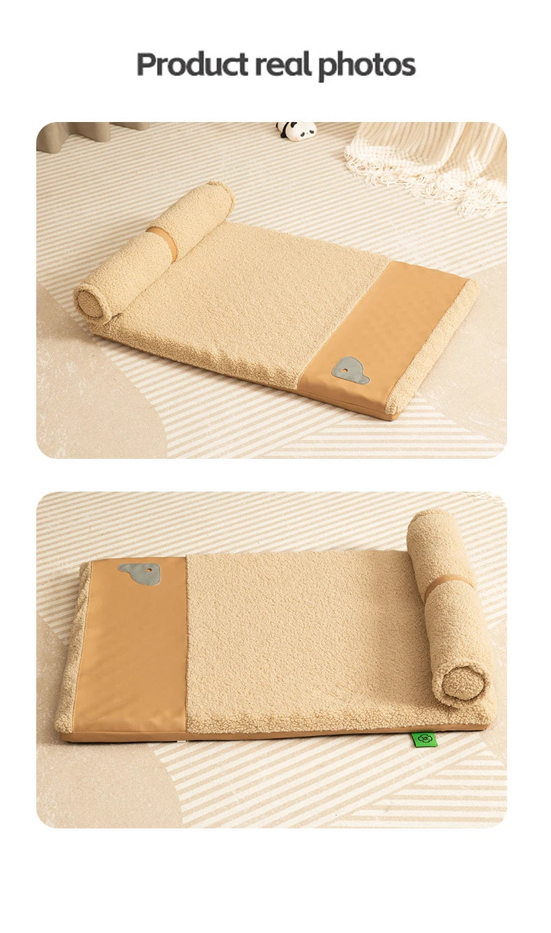 Detachable Soft Plush Dog House with Pillow Comfortable Thickened High Elastic Sponge Indoor Dog Sleeping Mat Pets Accessories