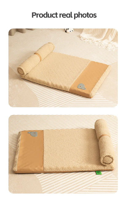 Detachable Soft Plush Dog House with Pillow Comfortable Thickened High Elastic Sponge Indoor Dog Sleeping Mat Pets Accessories