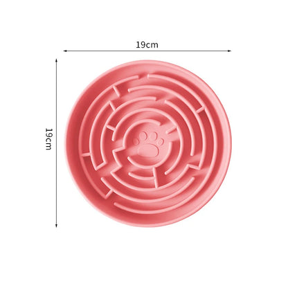 Silicone Round Maze Dog Slow Feeder Bowl Non Slip Anti-Choking Pet Slow Feeding Pad for Medium Large Dogs Platos Para Perros