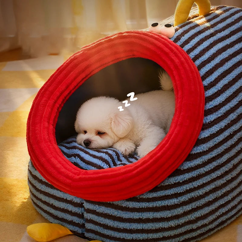 Foldable Washable Cozy Pet House for Cats Puppy Portable Handheld Cave Sofa Design All Seasons Warm Dog Nest Accessoires Chien