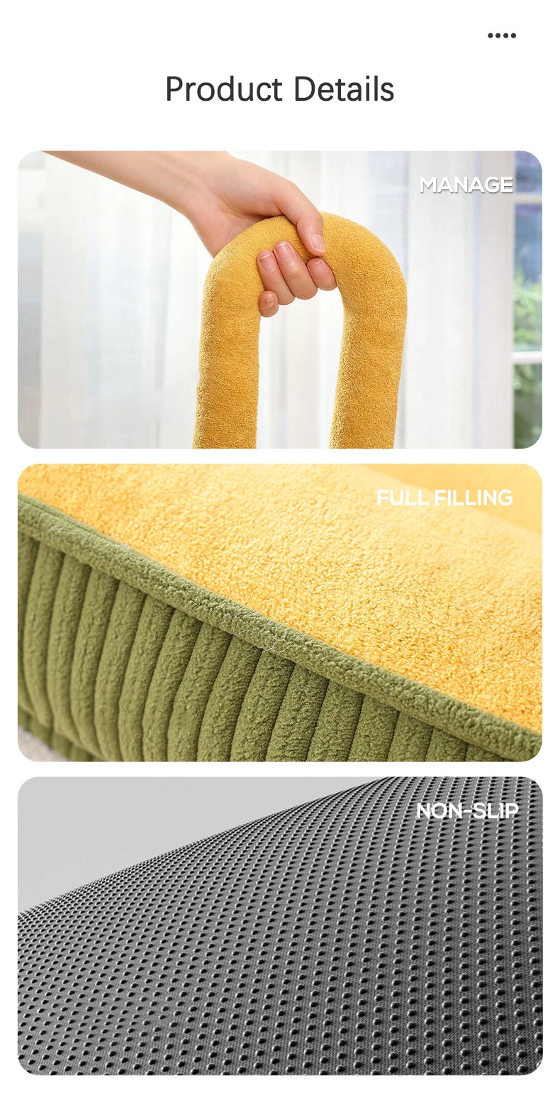Detachable Waterproof Dog Bed Thickened Skin-friendly Deluxe Plush Dog Crate Beds Comfy Anti-Slip Kennel Pad Pet Sleeping Mat