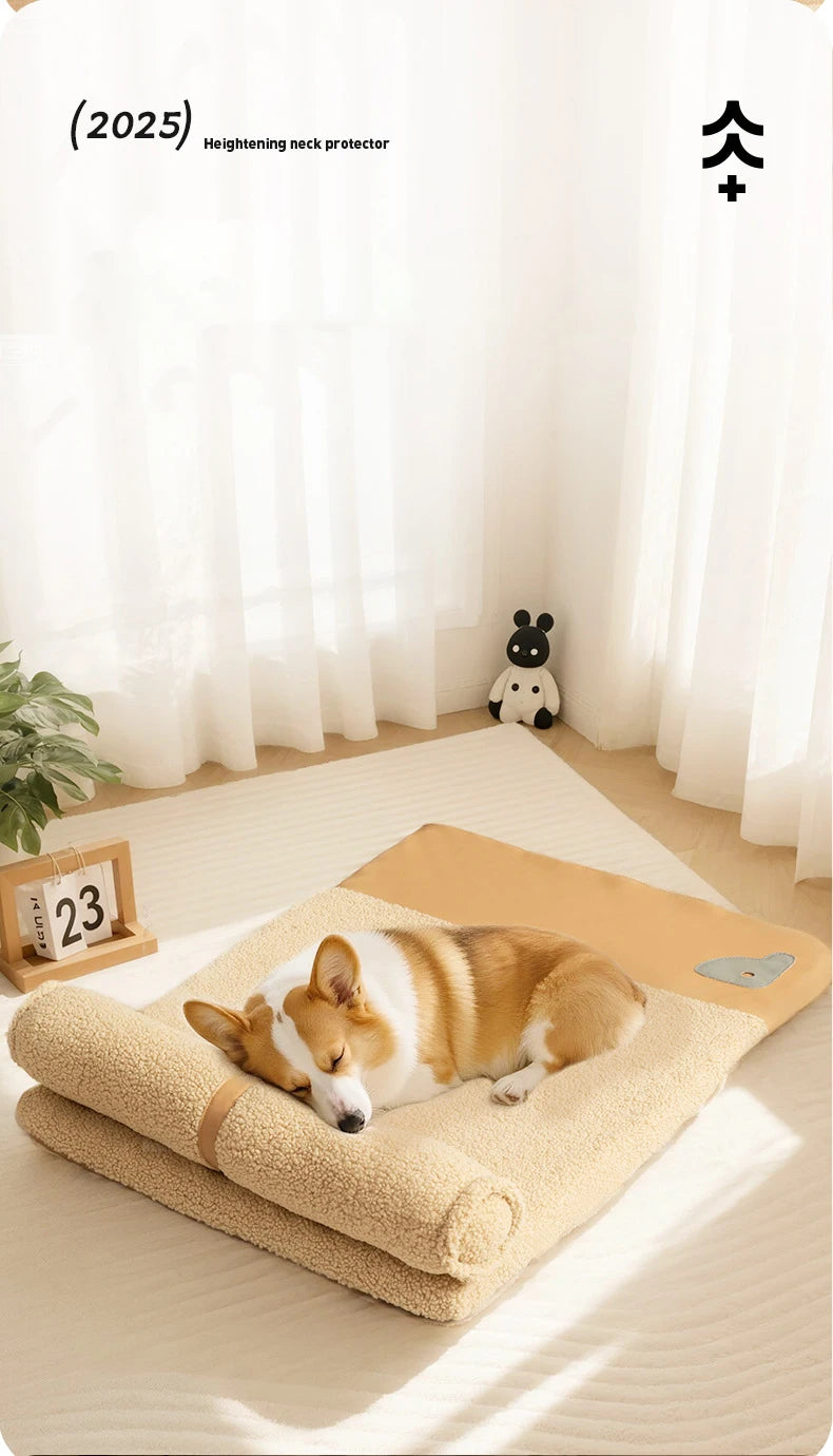 Detachable Soft Plush Dog House with Pillow Comfortable Thickened High Elastic Sponge Indoor Dog Sleeping Mat Pets Accessories
