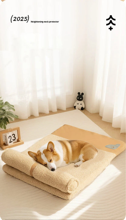 Detachable Soft Plush Dog House with Pillow Comfortable Thickened High Elastic Sponge Indoor Dog Sleeping Mat Pets Accessories