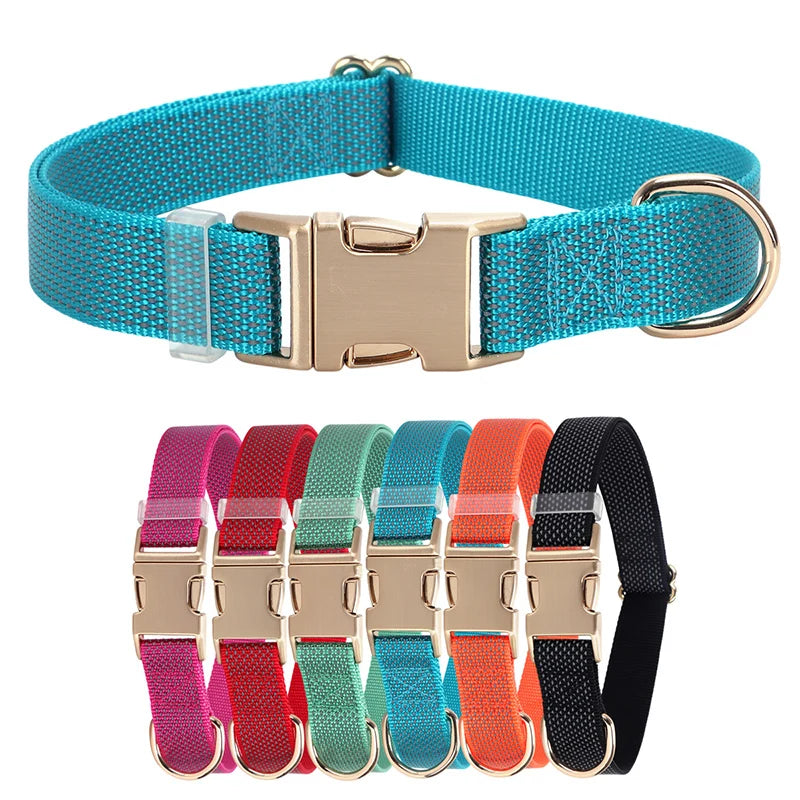 Personalized Nylon Dog Collar with Free Engraving Durable Reflective  Anti-lost Buckle Necklace for Dogs Daily Walking Training