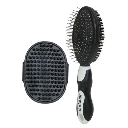 Practical 2-Piece Cat Grooming Brush Glove Durable Double-sided Open Knoting Comb Bath Massage Brush Set Pet Bathing Equipment
