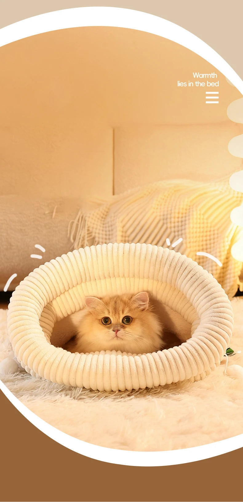 Fashion Dot Design Pet Sleeping Bag Luxury Double Sided Rabbit Fur Indoor Enclosed Warm Cat Bed Christmas New Year Pet Products