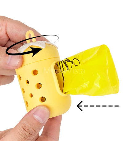 Durable Dog Poop Bag Dispenser with Carabiner DIY Hole Design Portable Waste Bag Holder Pet Leash Accessory for Dog Walking