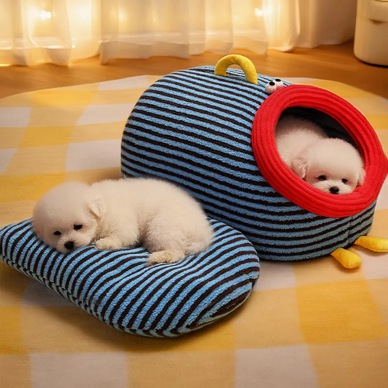 Foldable Washable Cozy Pet House for Cats Puppy Portable Handheld Cave Sofa Design All Seasons Warm Dog Nest Accessoires Chien