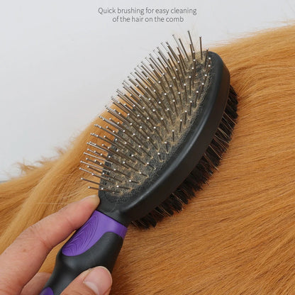 Practical 2-Piece Cat Grooming Brush Glove Durable Double-sided Open Knoting Comb Bath Massage Brush Set Pet Bathing Equipment