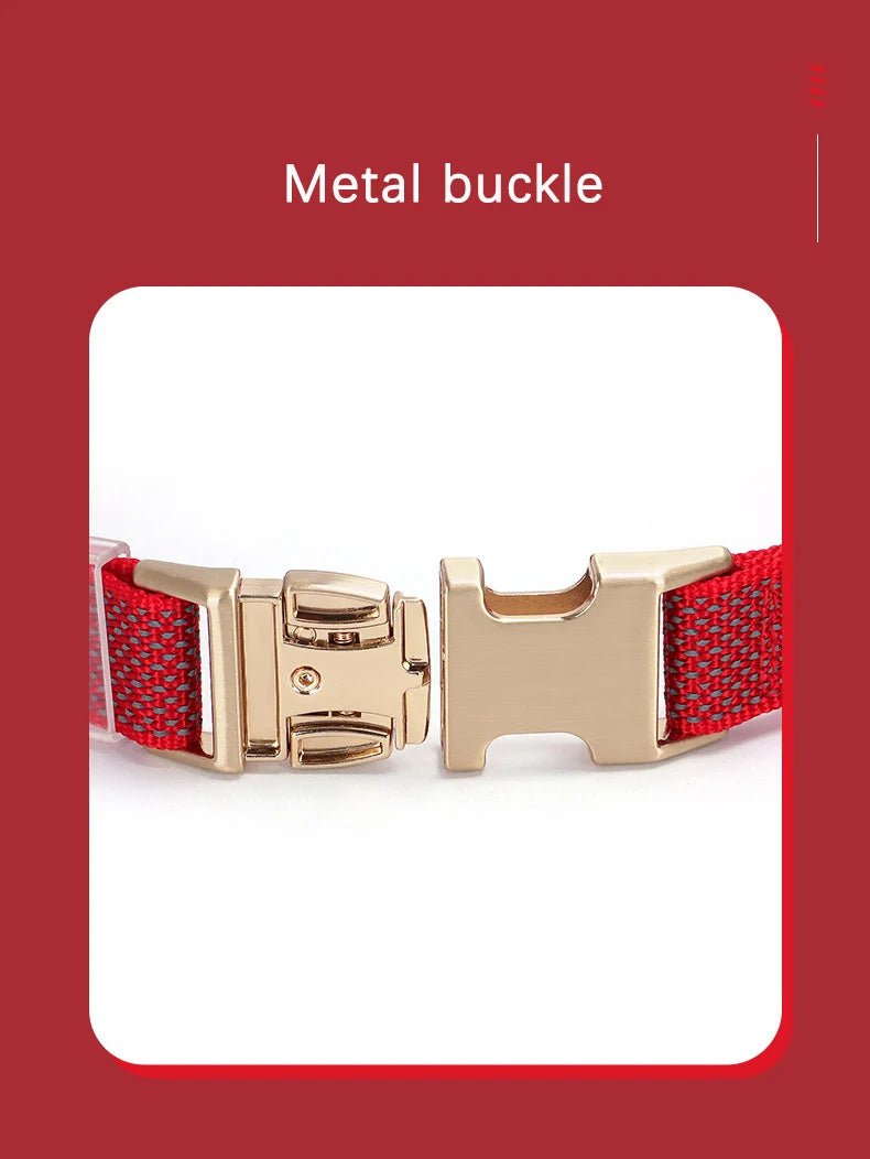 Personalized Nylon Dog Collar with Free Engraving Durable Reflective  Anti-lost Buckle Necklace for Dogs Daily Walking Training