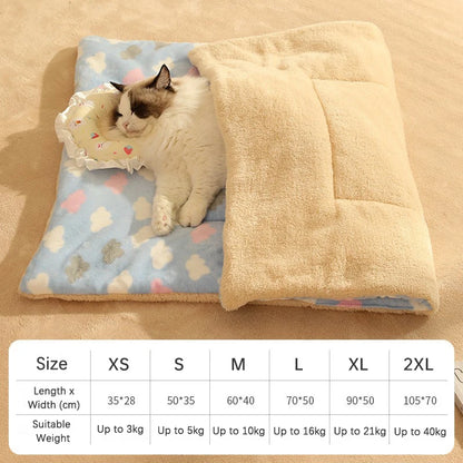 Thickened Soft Fleece Pet Blankets Foldable Autumn Winter Home Keep Warm Comfortable Sleeping Fluffy Cat Bed Mat Pets Accessorie