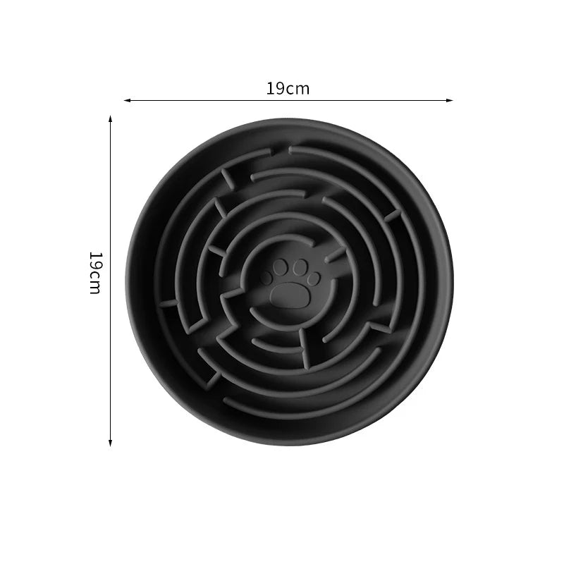 Silicone Round Maze Dog Slow Feeder Bowl Non Slip Anti-Choking Pet Slow Feeding Pad for Medium Large Dogs Platos Para Perros