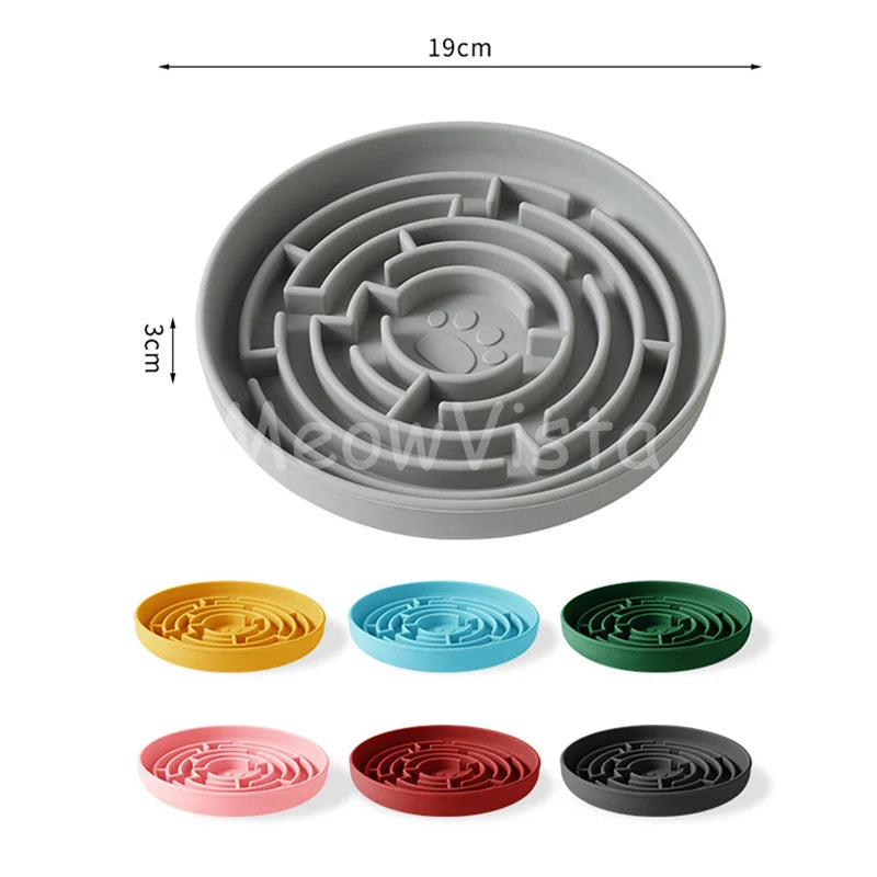 Silicone Round Maze Dog Slow Feeder Bowl Non Slip Anti-Choking Pet Slow Feeding Pad for Medium Large Dogs Platos Para Perros