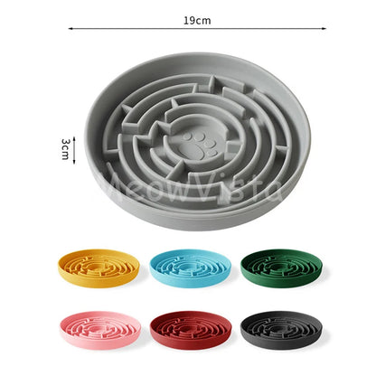 Silicone Round Maze Dog Slow Feeder Bowl Non Slip Anti-Choking Pet Slow Feeding Pad for Medium Large Dogs Platos Para Perros