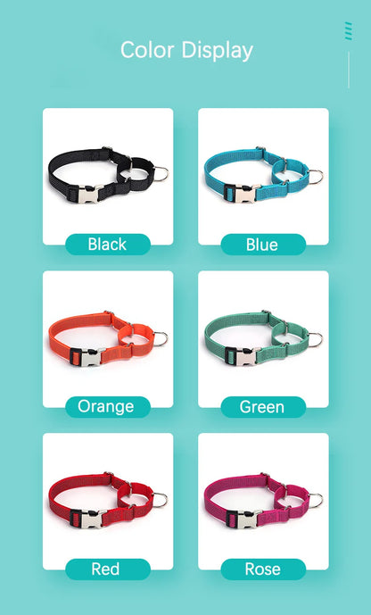 Personalized Martingale Dog Collar with Custom Name Adjustable Anti-Escape No Pull Training Collar for Dogs Pet Safety Accessory