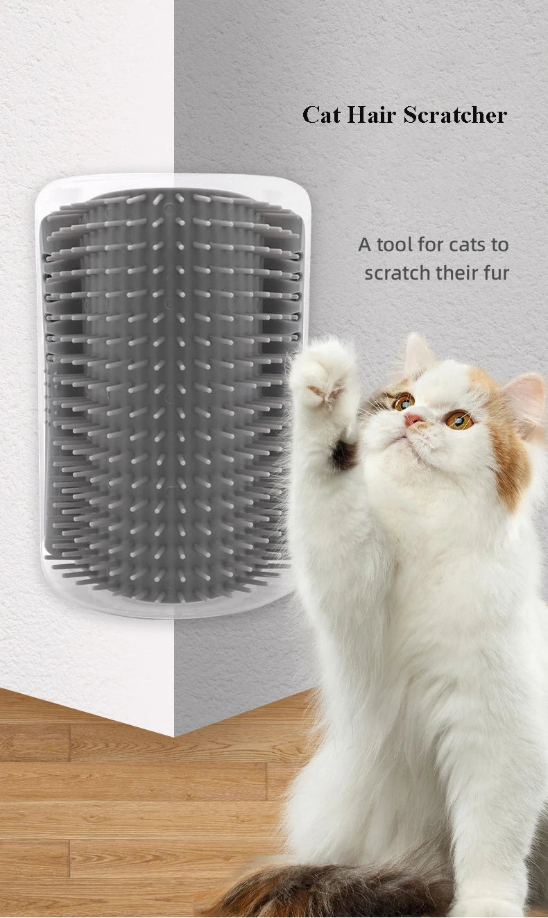 Softer Cat Scratcher Massager Comb Removable Hair Removal Beauty Clean Corner Brush for Kitten with Catnip Cat Accessories