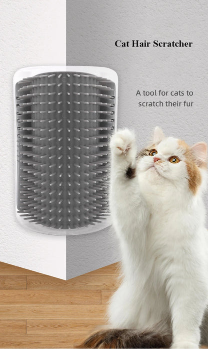Softer Cat Scratcher Massager Comb Removable Hair Removal Beauty Clean Corner Brush for Kitten with Catnip Cat Accessories