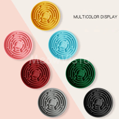 Silicone Round Maze Dog Slow Feeder Bowl Non Slip Anti-Choking Pet Slow Feeding Pad for Medium Large Dogs Platos Para Perros