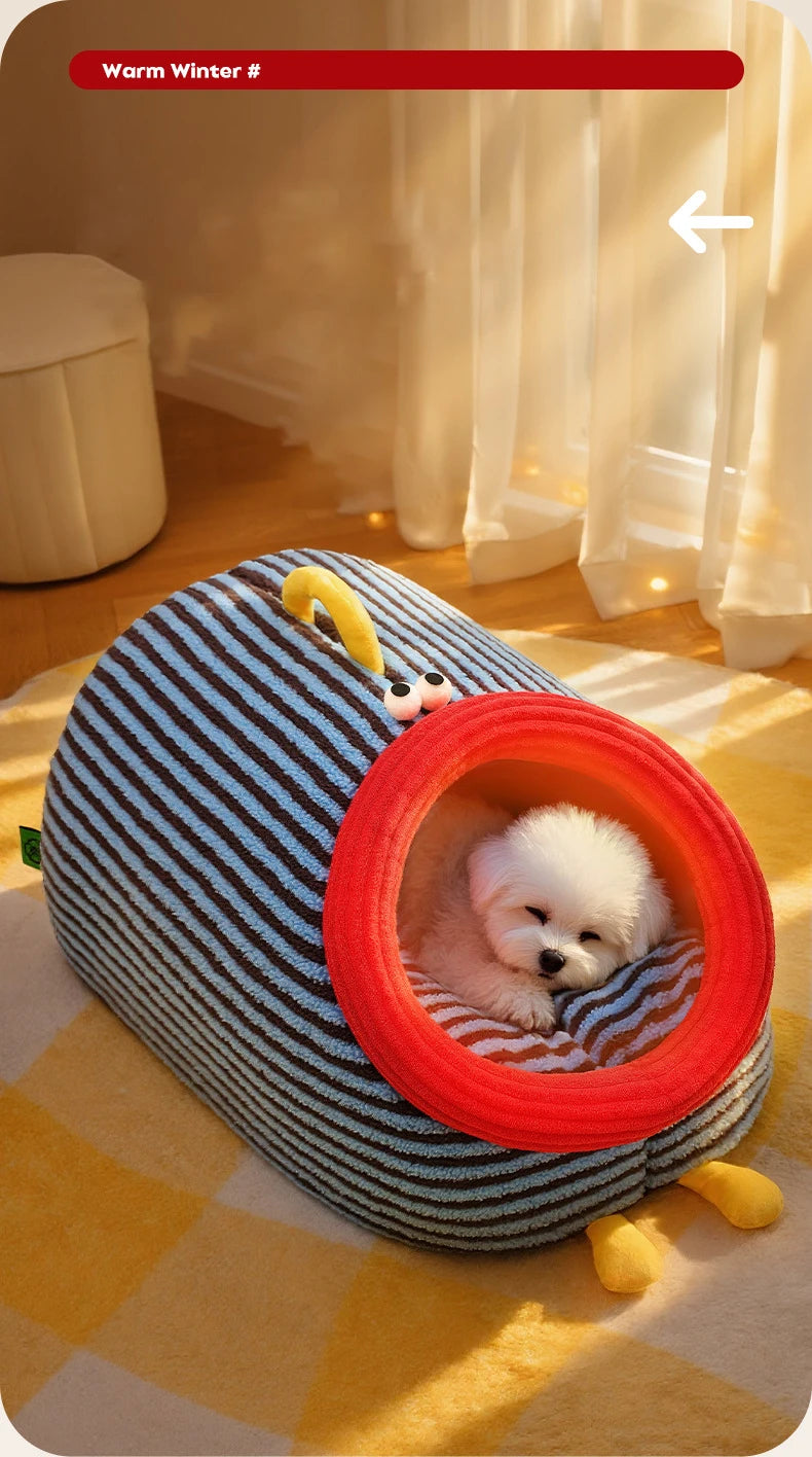 Foldable Washable Cozy Pet House for Cats Puppy Portable Handheld Cave Sofa Design All Seasons Warm Dog Nest Accessoires Chien