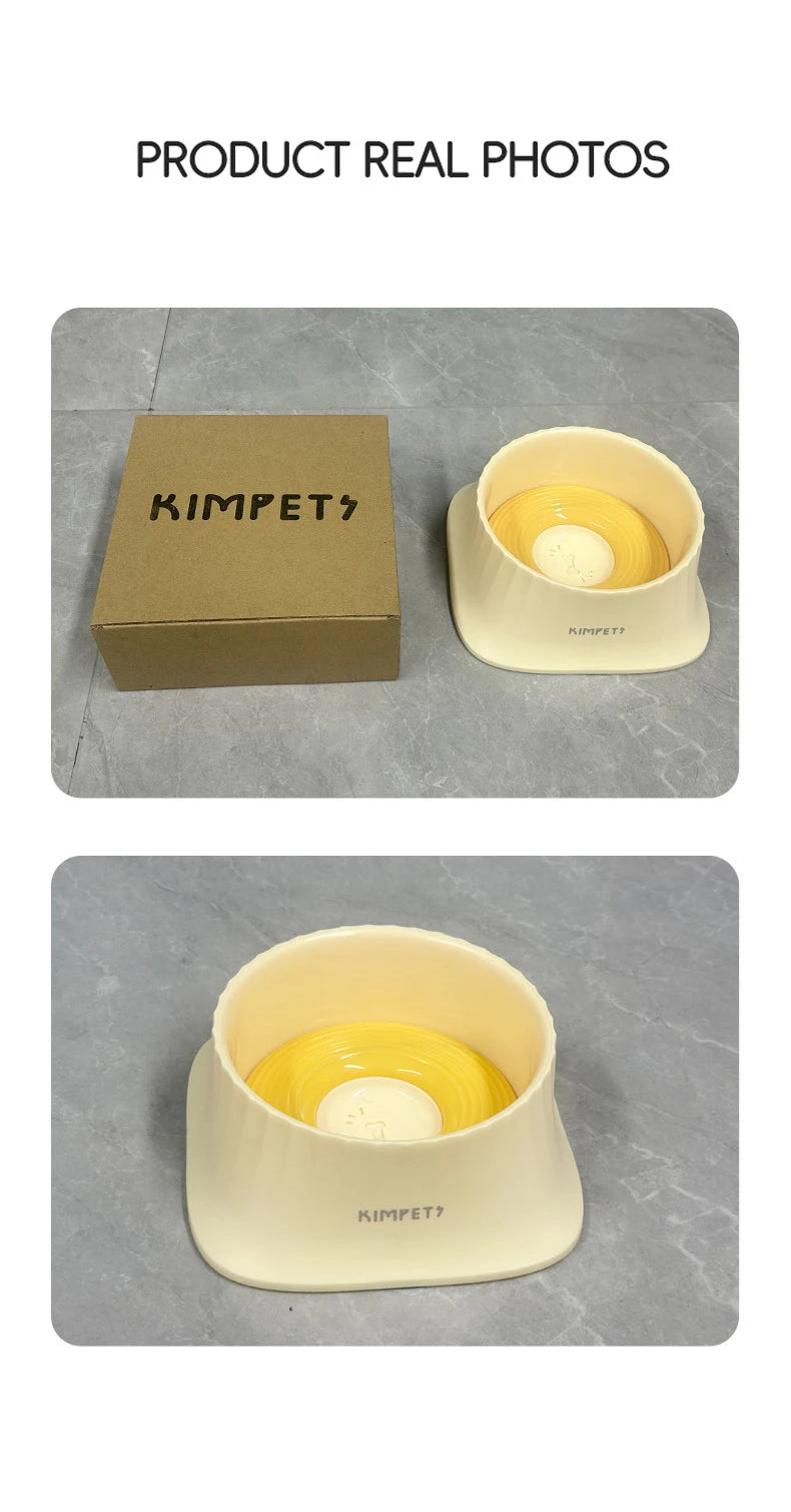 Non-Slip Floating Dog Water Bowl Anti-Messy Splash Proof 1.5L Large Capacity Slow Feeder Dog Bowl Pet Food Storage Container