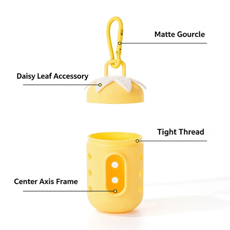 Durable Dog Poop Bag Dispenser with Carabiner DIY Hole Design Portable Waste Bag Holder Pet Leash Accessory for Dog Walking