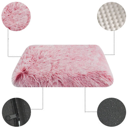 Luxurious Cozy Square Plush Large Dog Bed Thickened Washable Pet Sofa Bed with Non-Slip Detachable Cover Pet Indoor Furniture