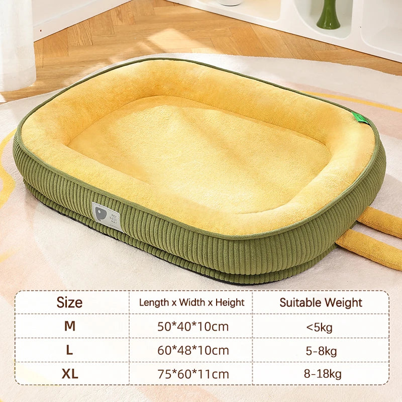 Detachable Waterproof Dog Bed Thickened Skin-friendly Deluxe Plush Dog Crate Beds Comfy Anti-Slip Kennel Pad Pet Sleeping Mat