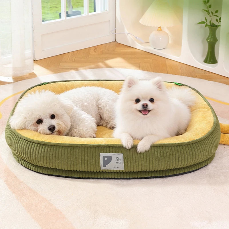 Detachable Waterproof Dog Bed Thickened Skin-friendly Deluxe Plush Dog Crate Beds Comfy Anti-Slip Kennel Pad Pet Sleeping Mat