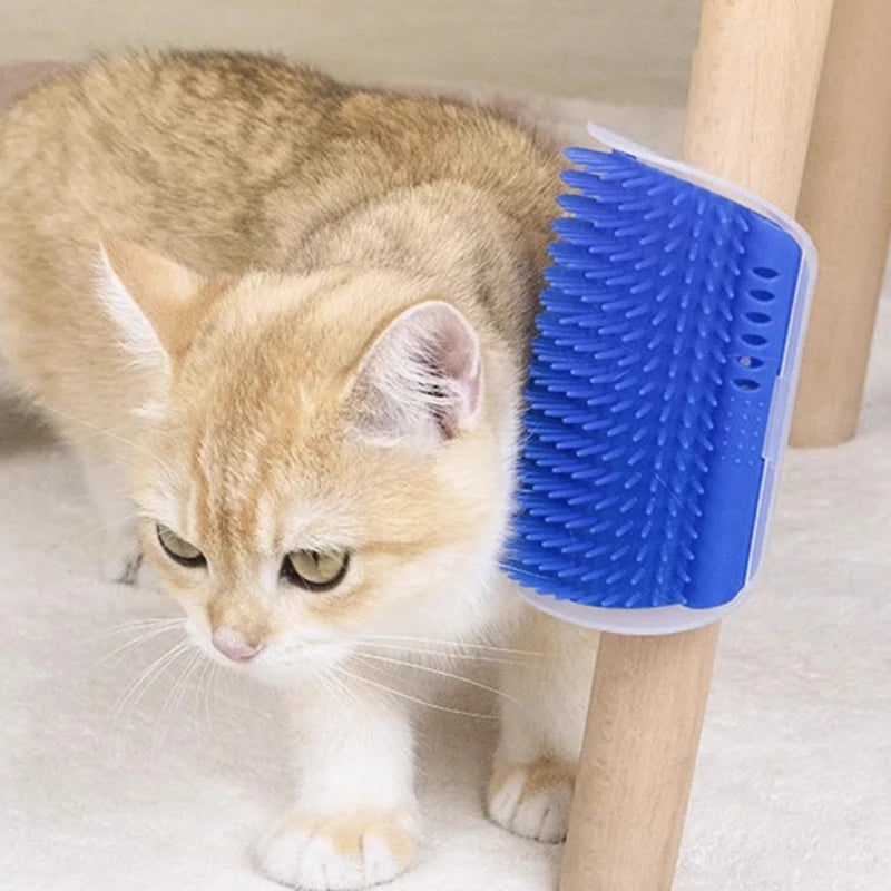 Softer Cat Scratcher Massager Comb Removable Hair Removal Beauty Clean Corner Brush for Kitten with Catnip Cat Accessories