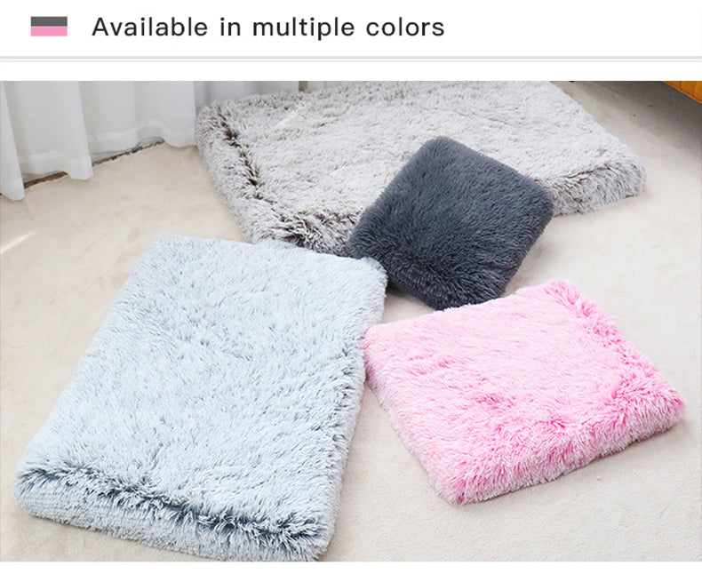 Luxurious Cozy Square Plush Large Dog Bed Thickened Washable Pet Sofa Bed with Non-Slip Detachable Cover Pet Indoor Furniture