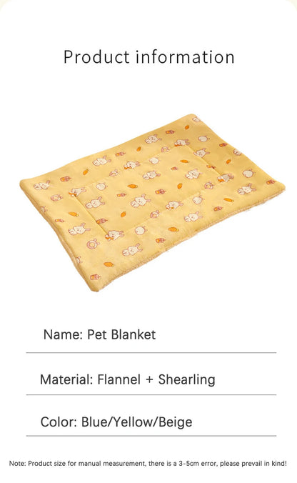Thickened Soft Fleece Pet Blankets Foldable Autumn Winter Home Keep Warm Comfortable Sleeping Fluffy Cat Bed Mat Pets Accessorie