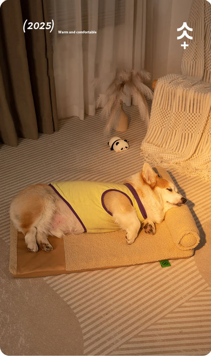 Detachable Soft Plush Dog House with Pillow Comfortable Thickened High Elastic Sponge Indoor Dog Sleeping Mat Pets Accessories