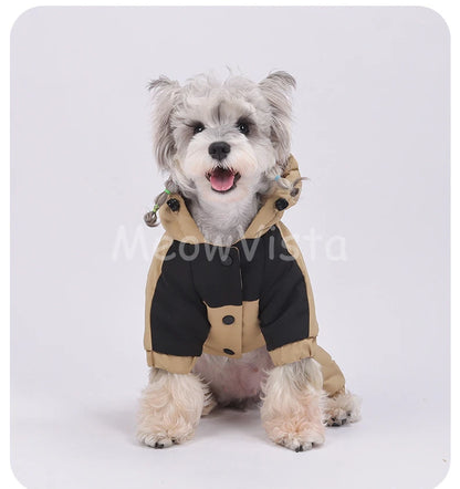 Graphene Heating Winter Dog Coat Windproof Waterproof Hooded Four‑Legged Pet Jumpsuit Cotton Down Puppy Sweatshirt Clothing